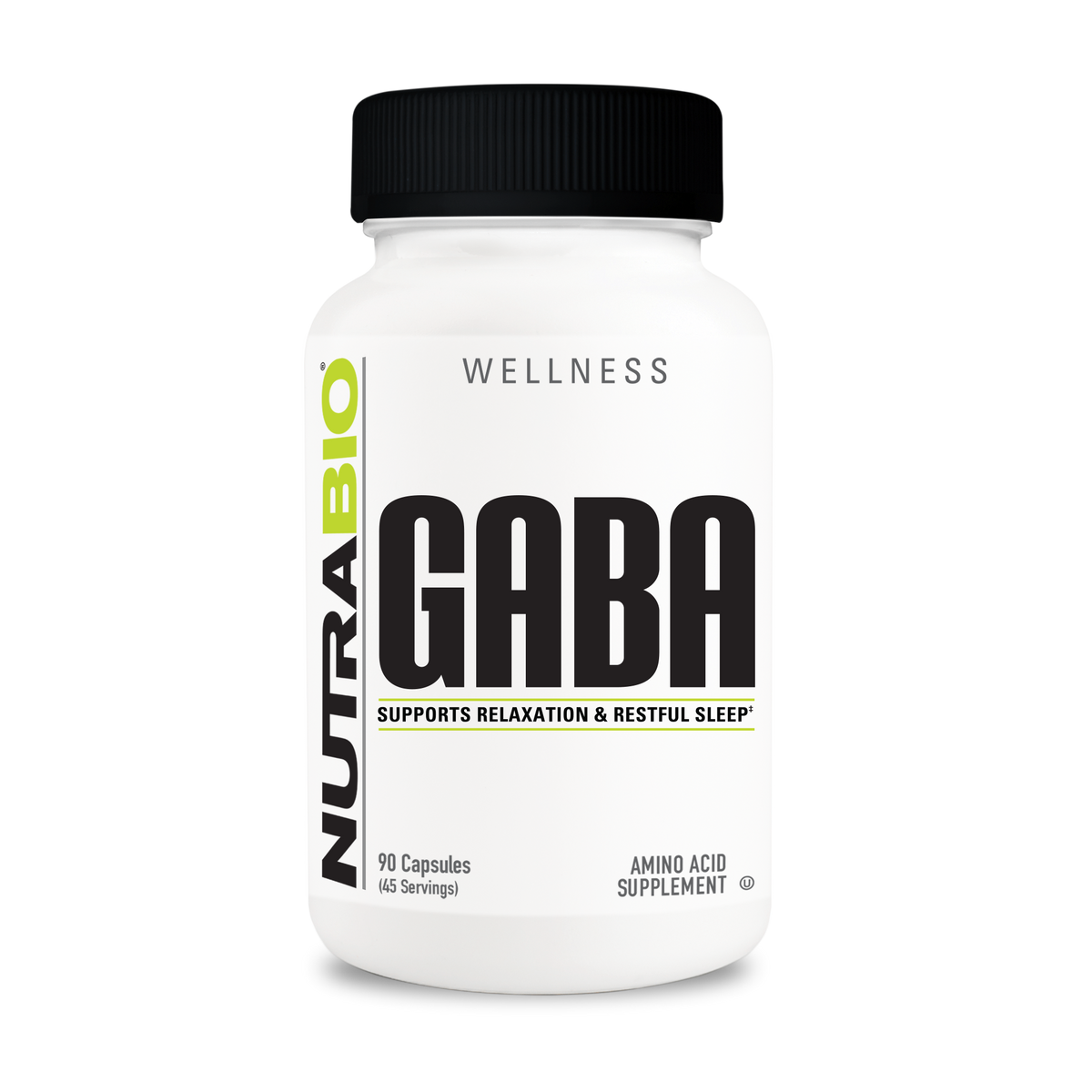 NutraBio GABA 500mg 90 capsules