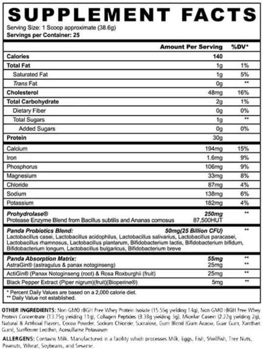 PANDA SUPPLEMENTS CHOCOLATE