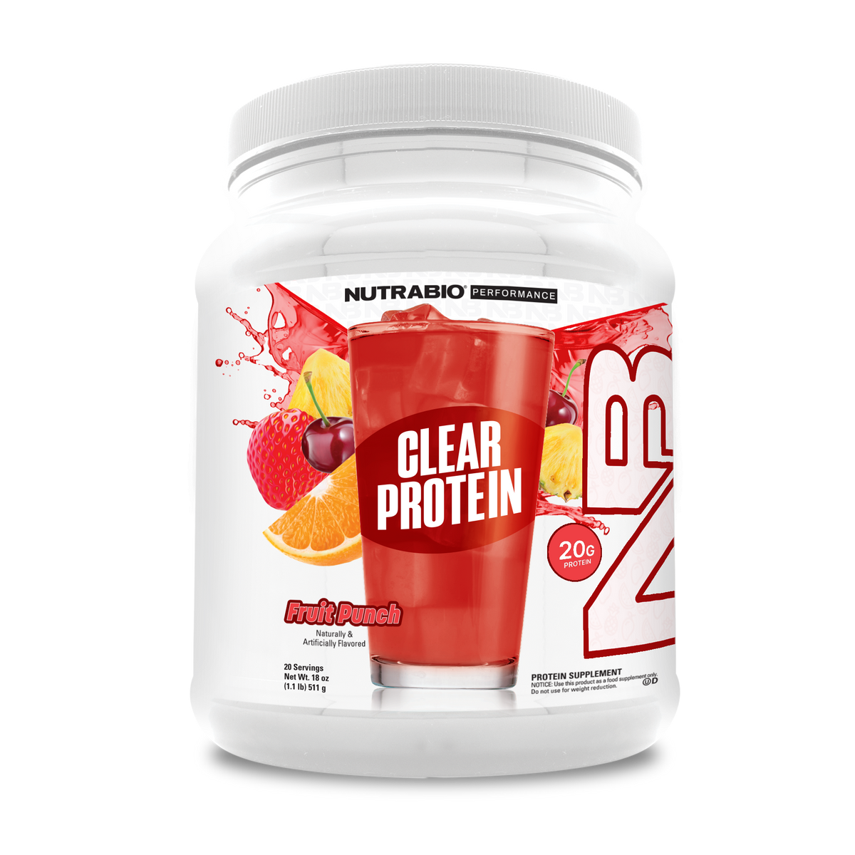 NutraBio Clear Whey Protein Isolate - Fruit Punch