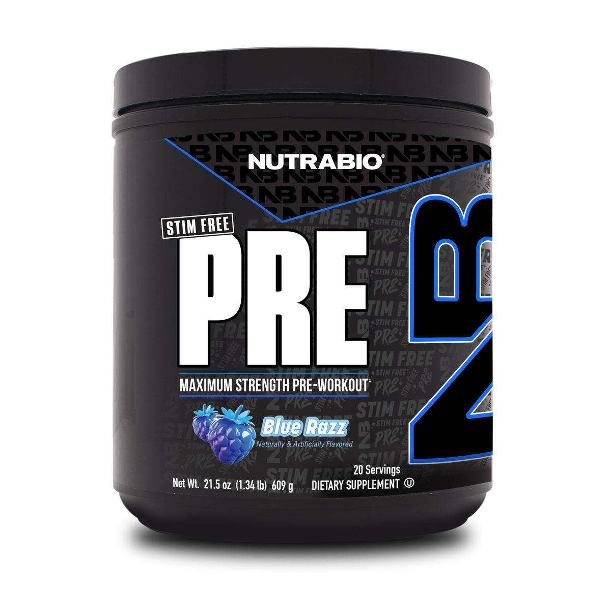 NutraBio Stim-Free Pre-Workout Blue Razz