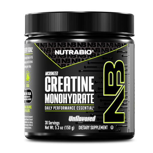 NutraBio Creatine Monohydrate (Unflavored) - 30 Servings