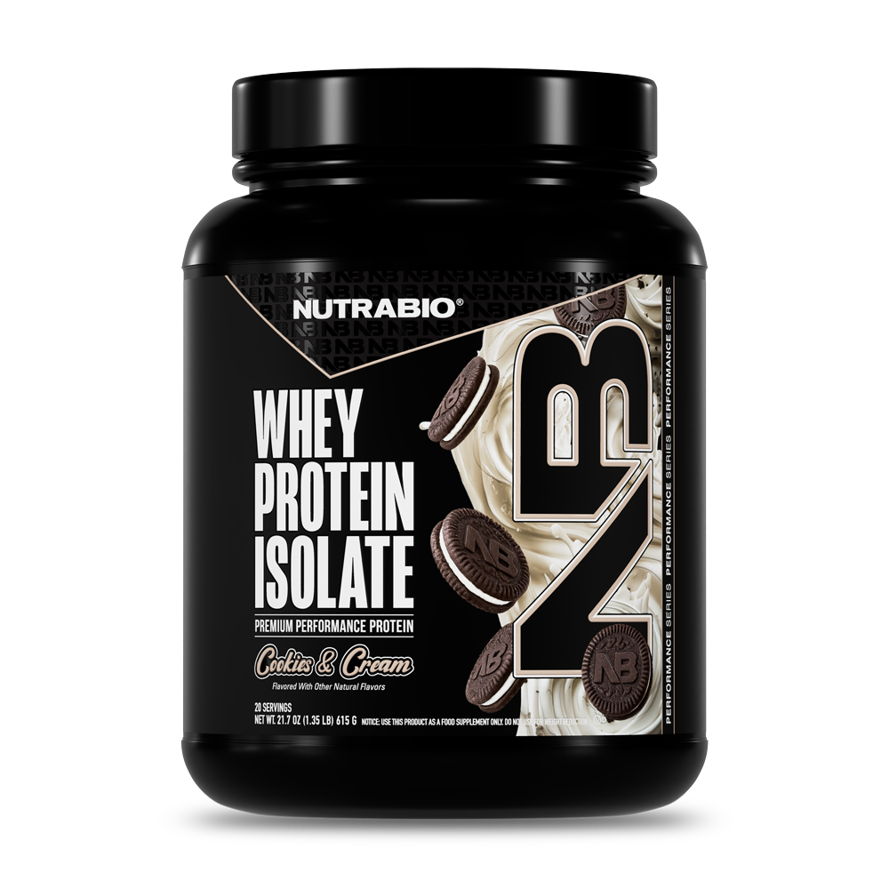 NutraBio 100% Whey Protein Isolate (20 Servings) - Cookies and Cream