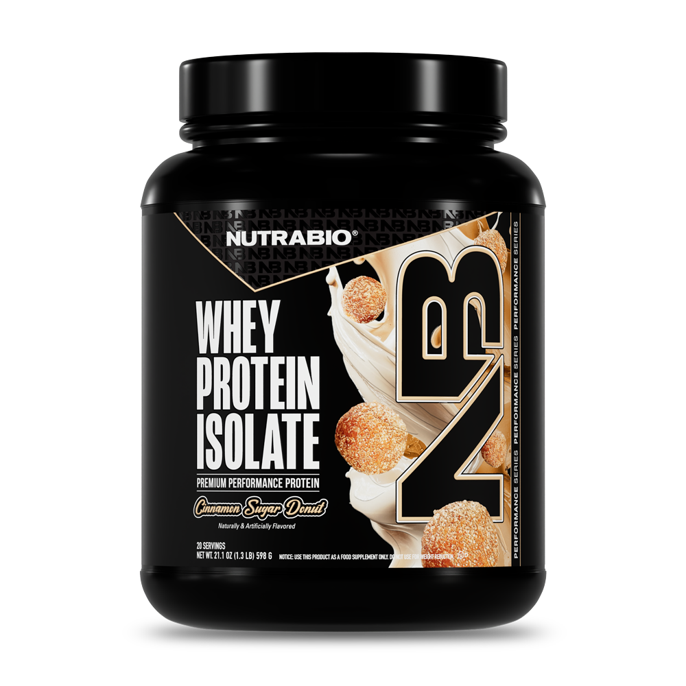 NutraBio 100% Whey Protein Isolate (20 Servings) - Cinnamon Sugar Donut