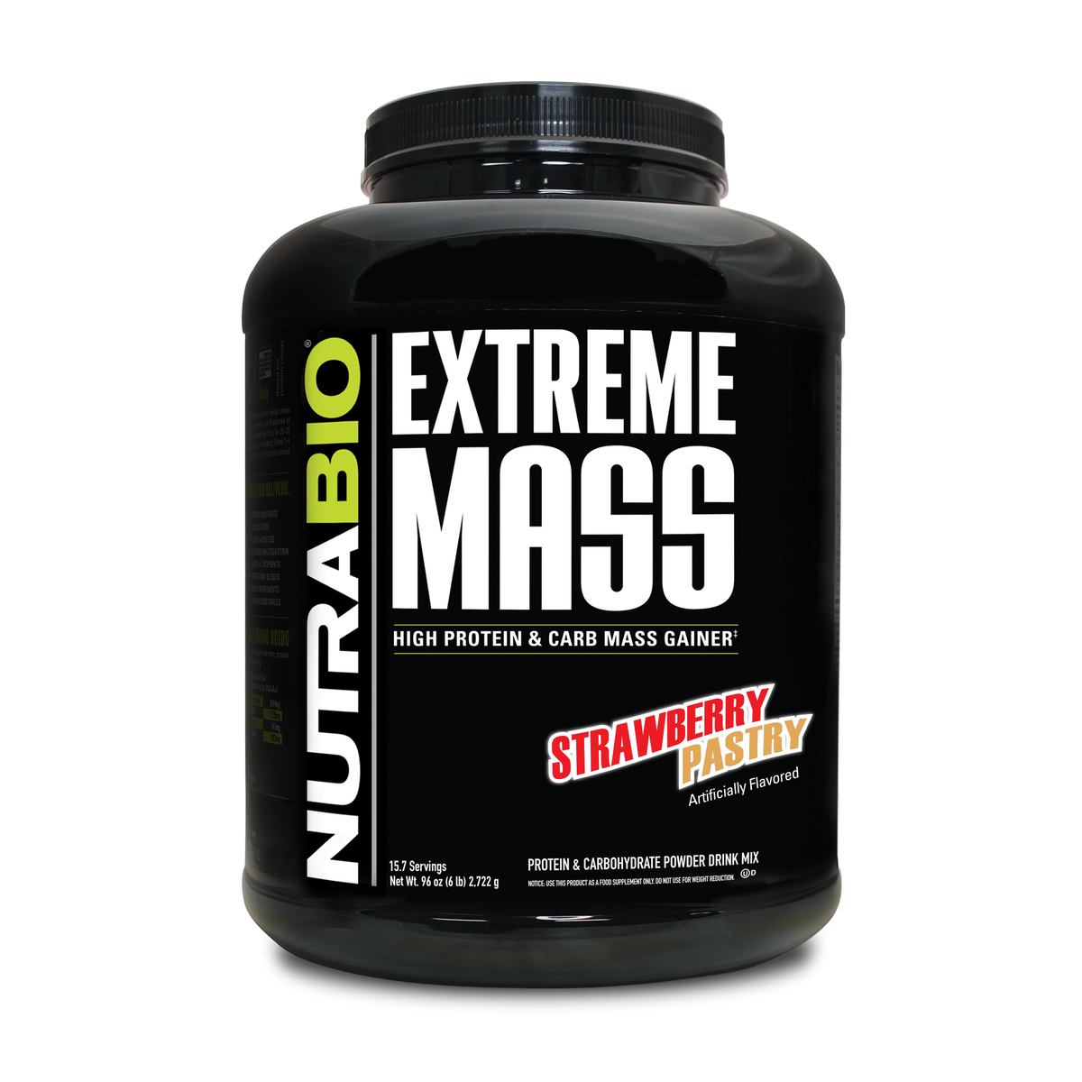 NutraBio Extreme Mass Gainer 6 lb - Strawberry Pastry