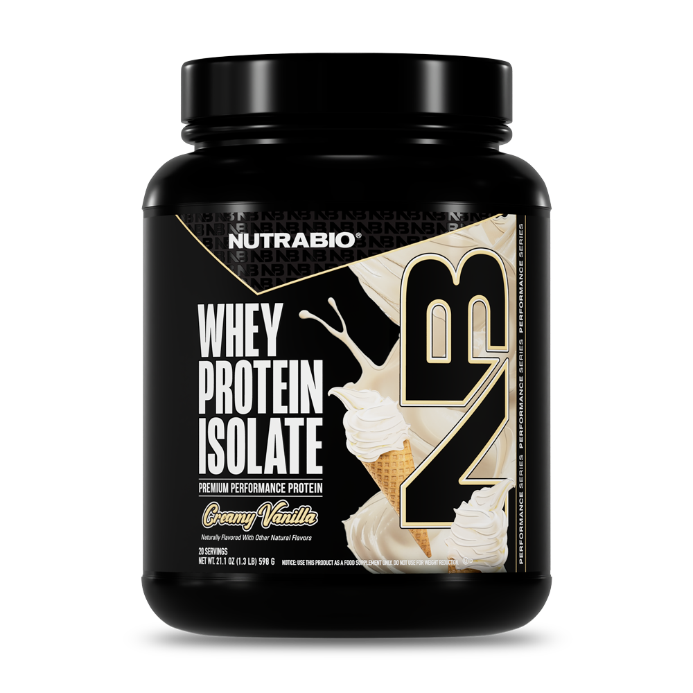NutraBio 100% Whey Protein Isolate (20 Servings) - Creamy Vanilla