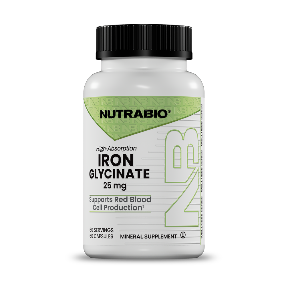 NutraBio Iron Glycinate 25mg (60 Capsules)