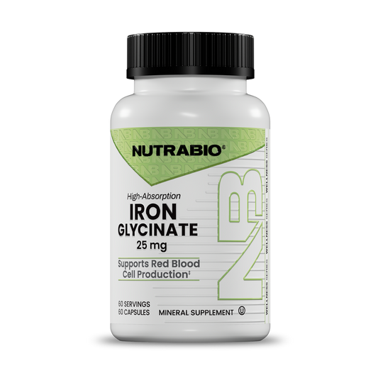 NutraBio Iron Glycinate 25mg (60 Capsules)