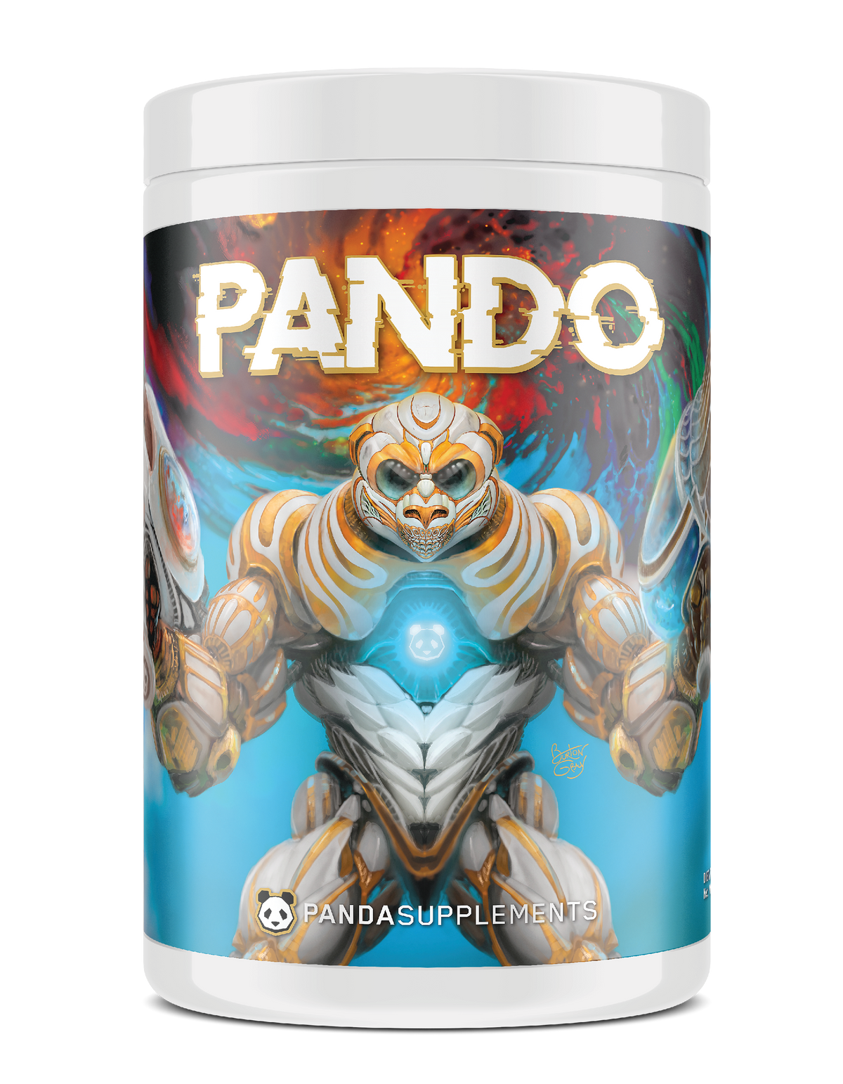 Panda Supps Pando Pre-Workout - Electric Blue Colada supplement facts / back label