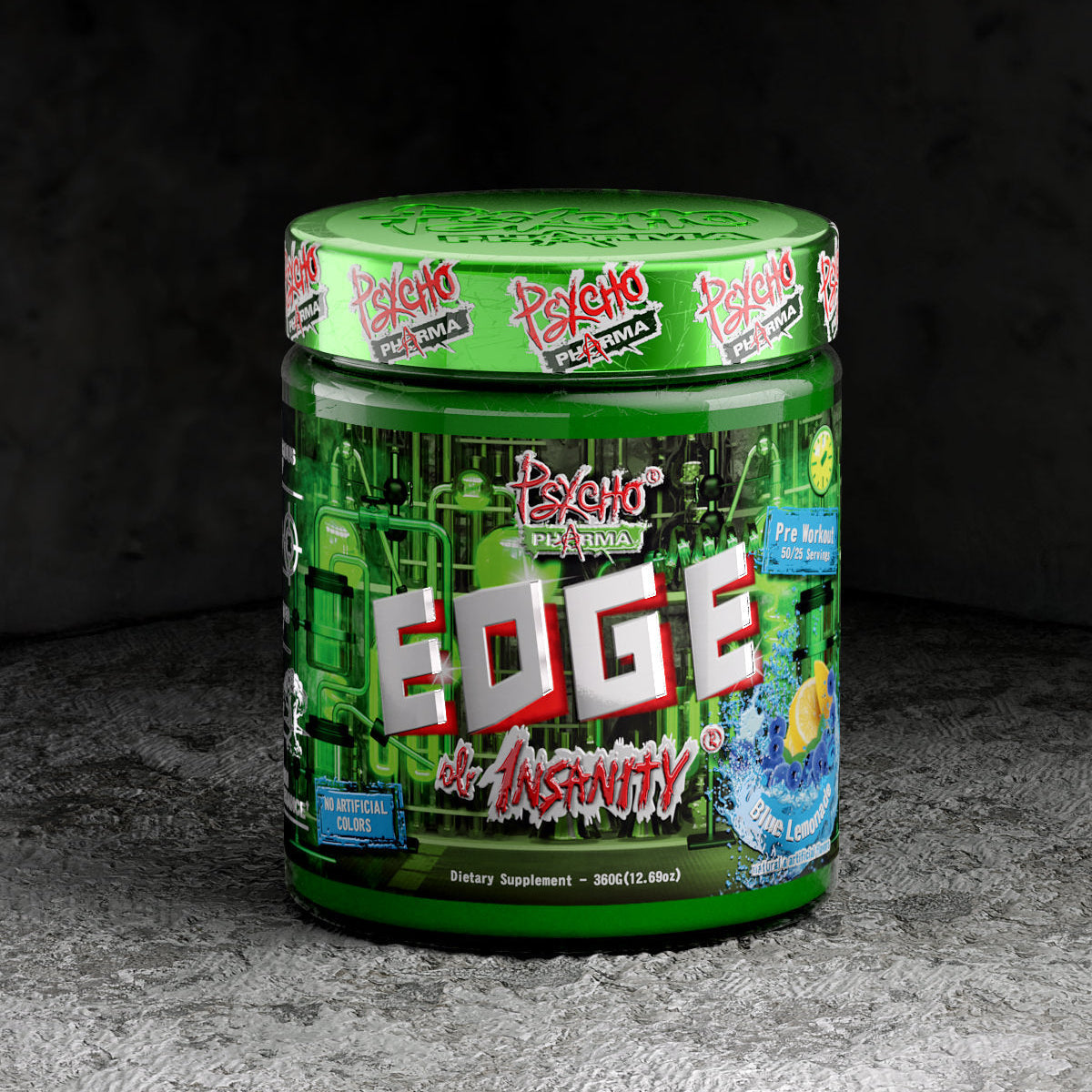 Psycho Pharma Edge of Insanity Pre-Workout - Blue Lemonade flavor