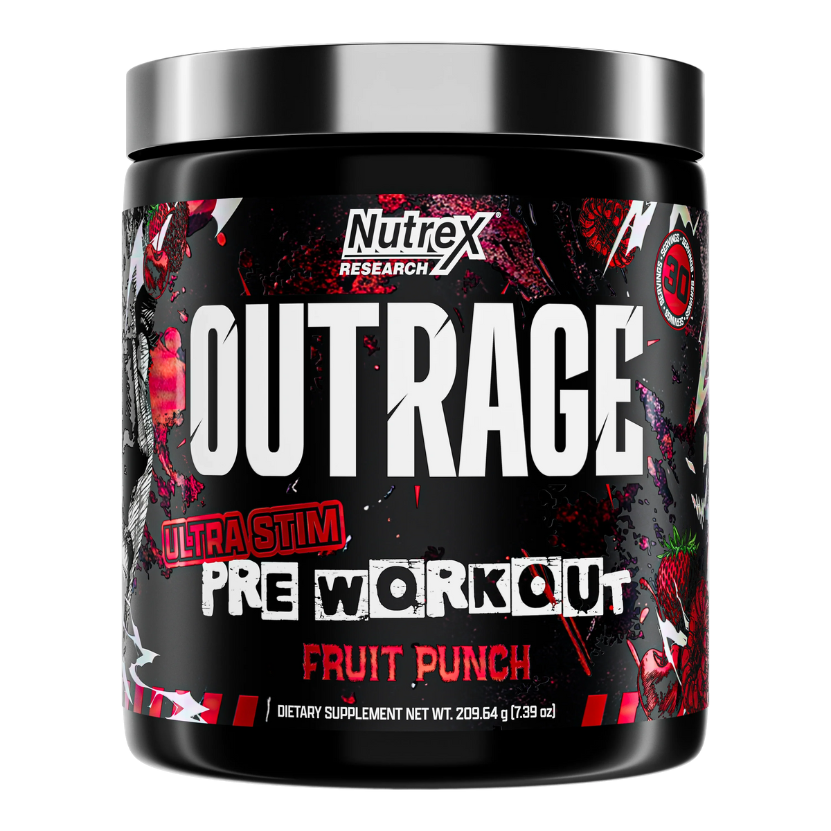 Nutrex Outrage Ultra-Stim Pre-Workout - Fruit Punch flavor