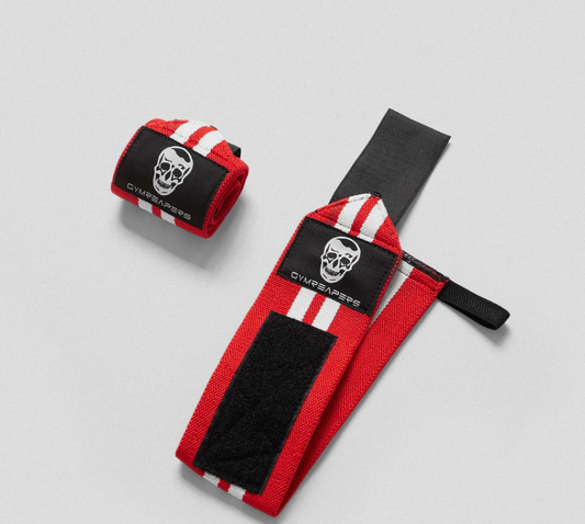 GYM REAPERS WRIST WRAP SUPPORT RED AND WHITE