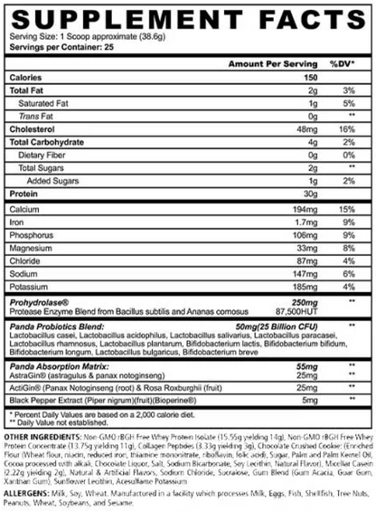 PANDA SUPPLEMENTS COOKIES AND CREAM