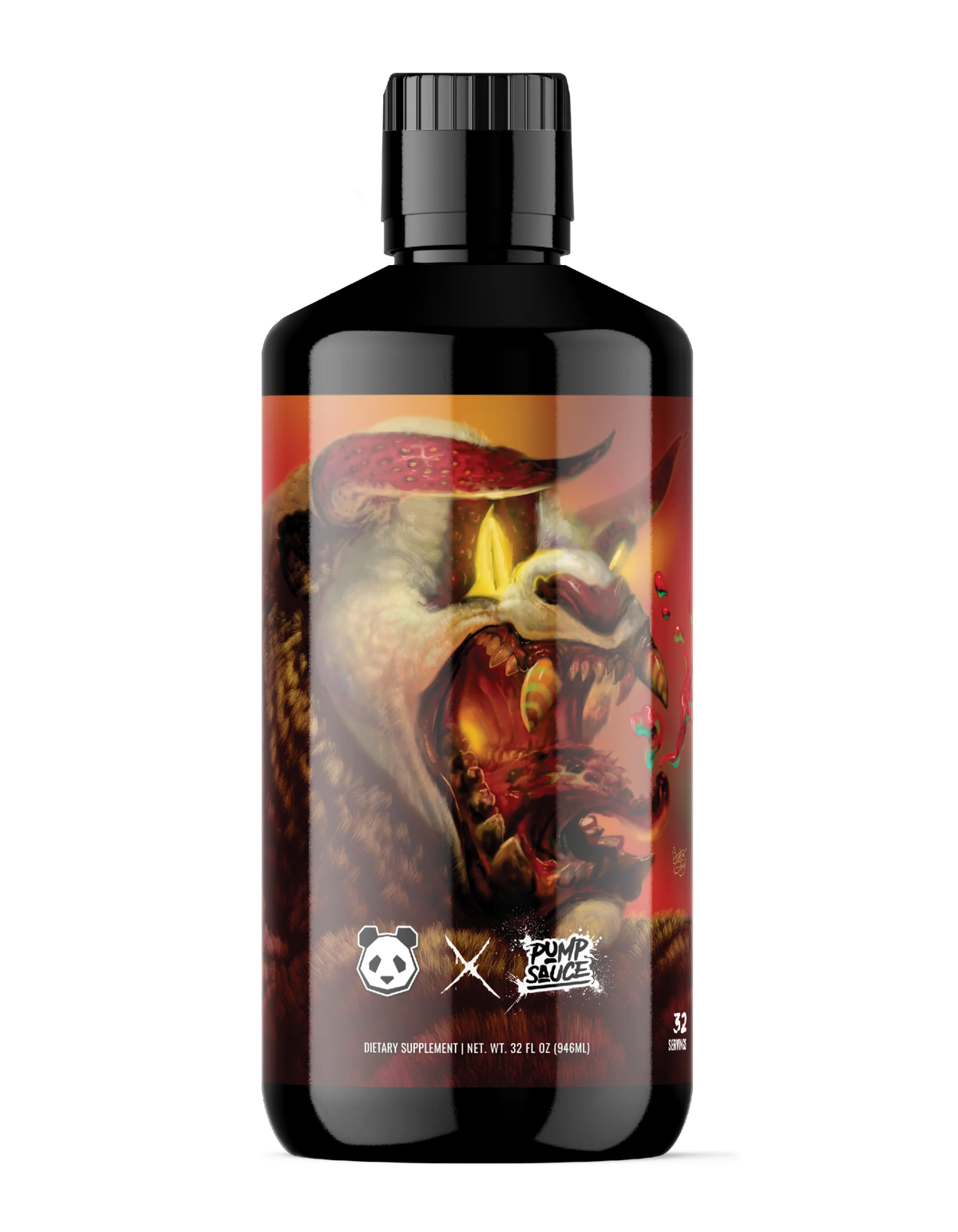 Panda Sauce Liquid Pre-Workout (Panda Supps x Pump Sauce) - Strawberry Cherry Mango flavor