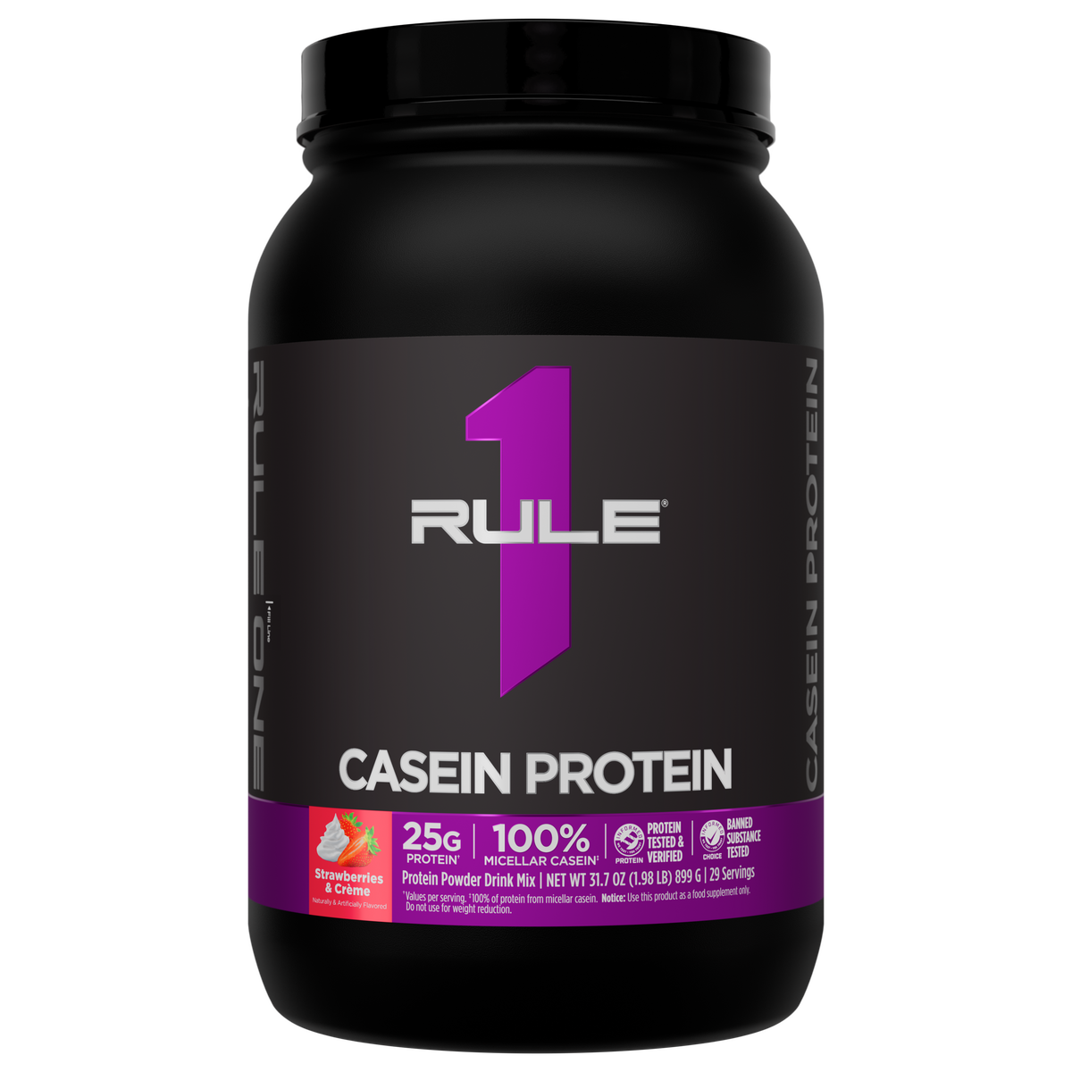 Rule 1 Casein Protein 2 lb - Strawberries & Creme